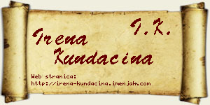 Irena Kundačina vizit kartica